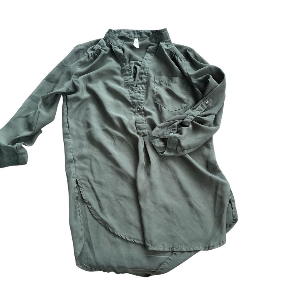 Truth Olive Green Button-Up Long Sleeve Shirt • Autumn Color